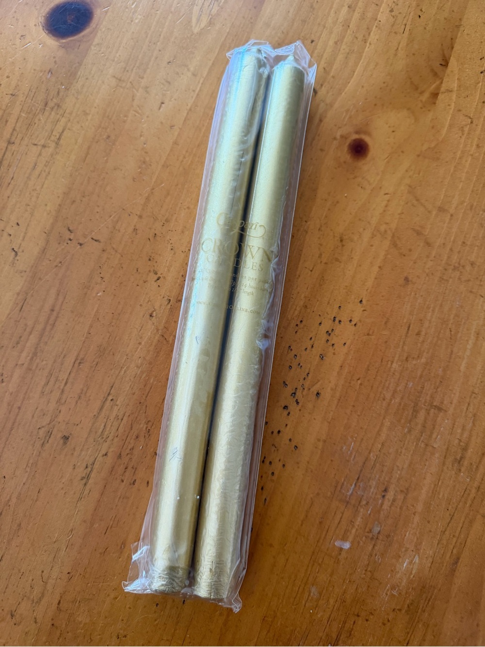 Caspari Gold Crown Taper Candles - Set of 2